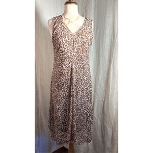 Tahari Dress Size L VTG Y2k Asymmetrical Cheetah Print Mob Wife